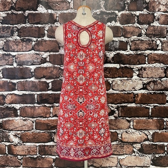 Max Studio Dress Women's XS X Small Red Paisley Sleeveless Sheath Midi NWT - Picture 10 of 16